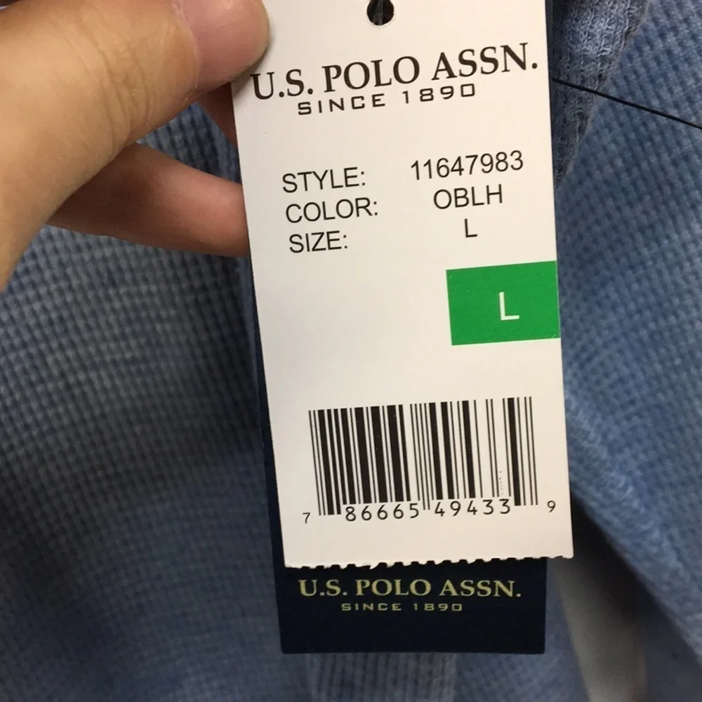 U.S. Polo Assn. Mens Blue Knit Pull-Over Sweater Size L NEW with Tags